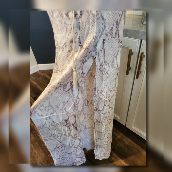 Olivaceous Python Print Drawstring Pant - Picture 4 of 6